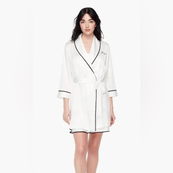 Kate spade Embroidered Mrs robe wedding extra small extra small XS/small - Picture 1 of 9